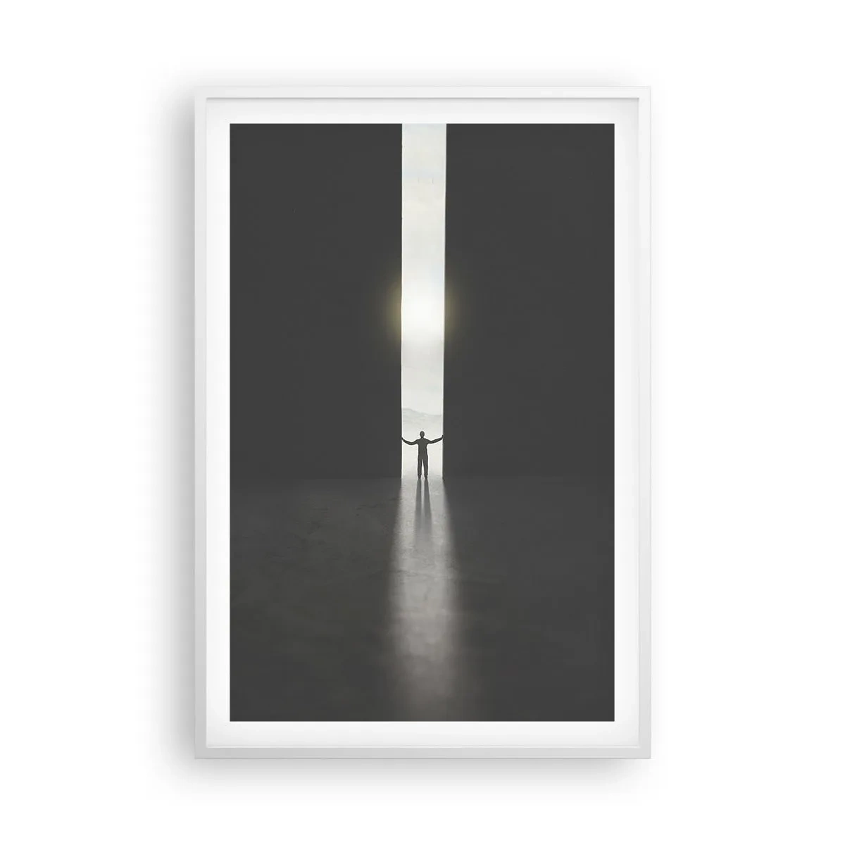 Plakat w białej ramie - Krok do jasnej przyszłości - 61x91 cm
