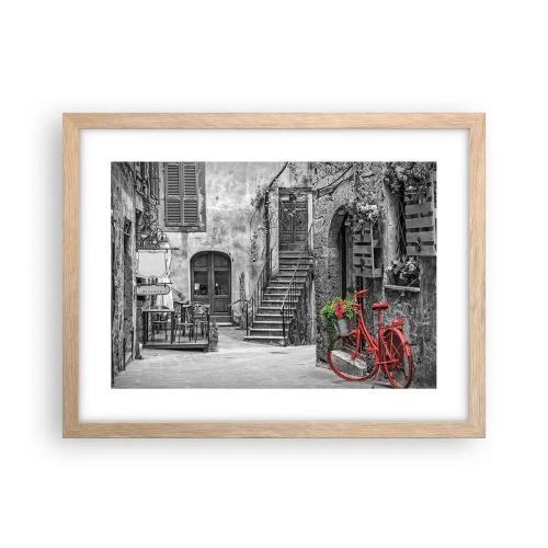 Plakat w ramie jasny dąb - Toskański zaułek - 40x30 cm