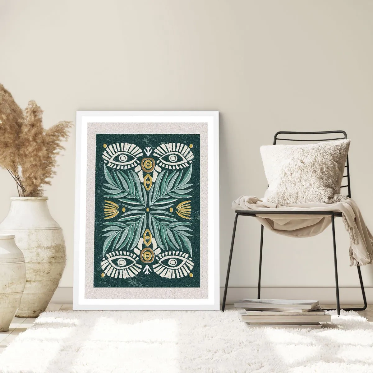 Plakat w białej ramie - Jak ludowa wycinanka - 70x100 cm