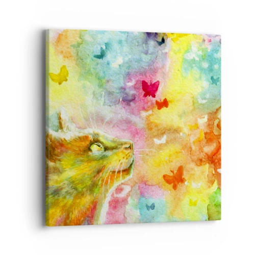 Obraz na płótnie - Baju-baju w kocim raju - 40x40 cm