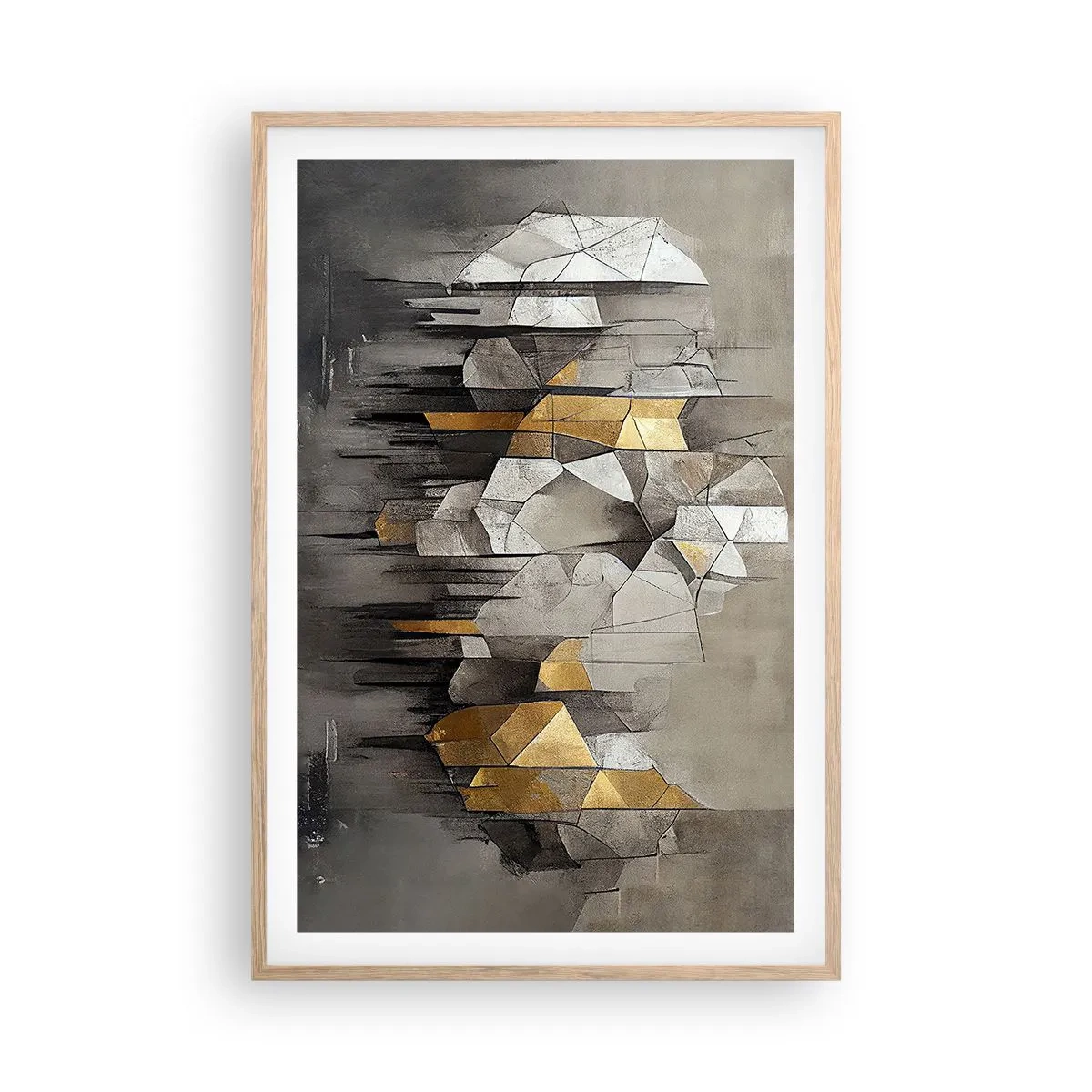 Plakat w ramie jasny dąb - Kompozycja z lodu i światła - 61x91 cm