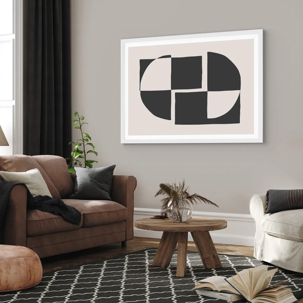 Plakat w białej ramie - Antyteza – synteza - 91x61 cm