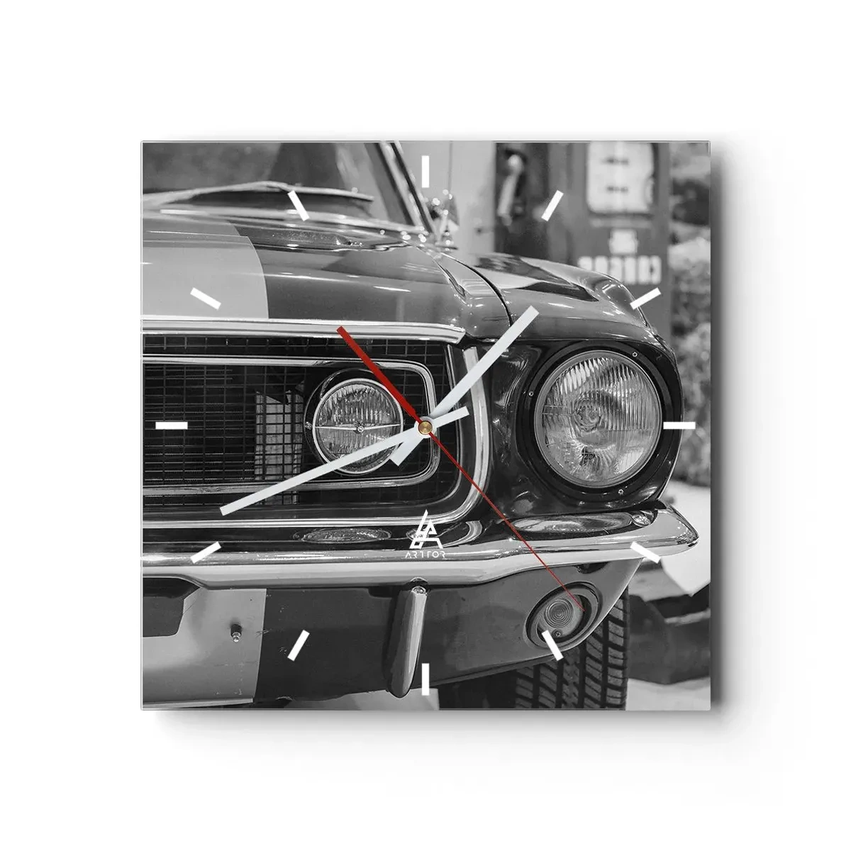 Zegar ścienny - Ostra jazda - 40x40 cm