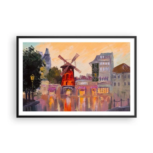 Plakat w czarnej ramie - Paryskie ikony – Moulin Rouge - 91x61 cm
