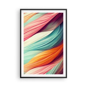 Plakat w czarnej ramie - Tęczowy splot - 61x91 cm