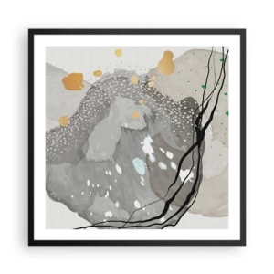 Plakat w czarnej ramie - Kompozycja organiczna - 60x60 cm