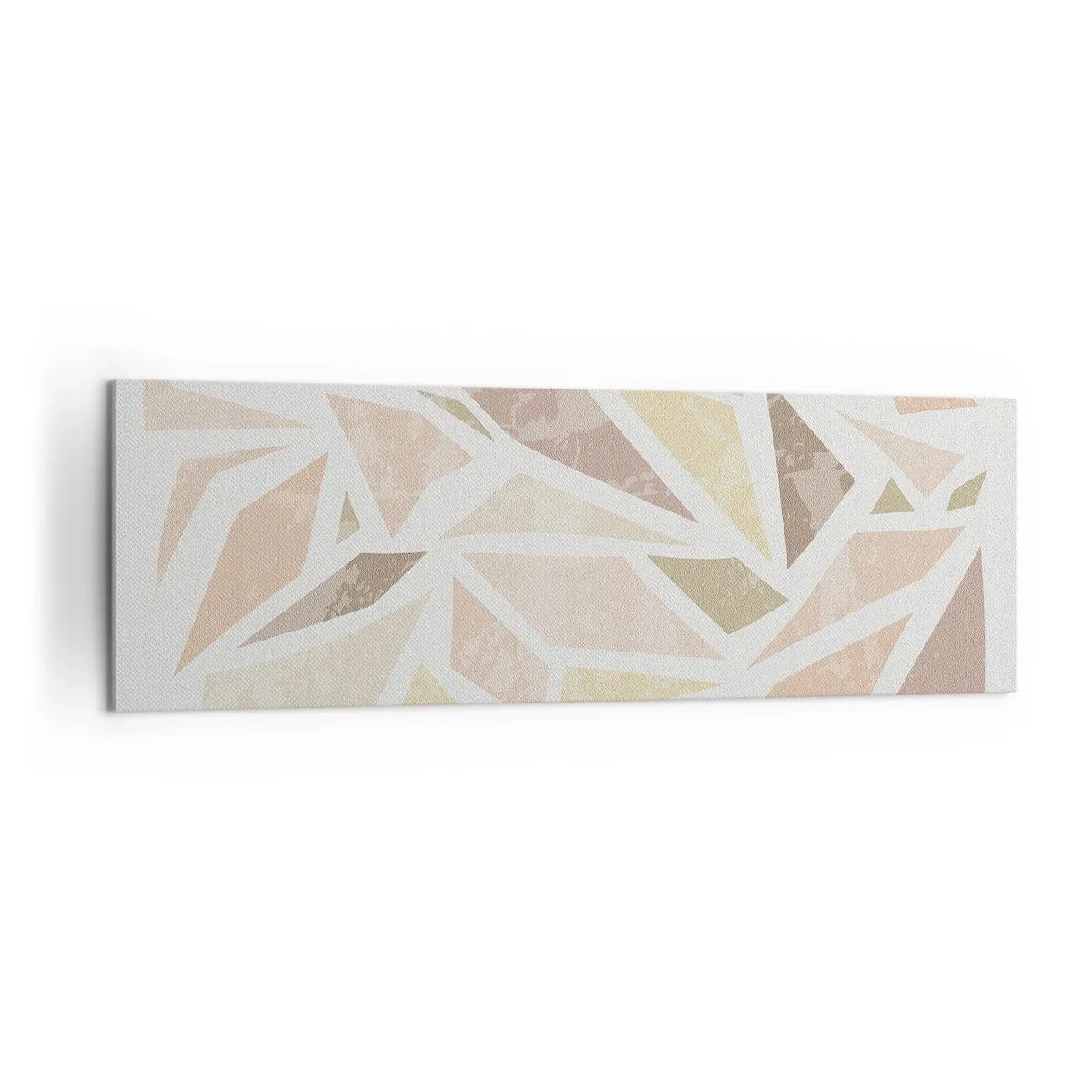 Obraz na płótnie - Abstrakcyjne geometryczne kształty w pastelowych kolorach - 160x50cm - Kompozycja witrażowa - Nowoczesna dekoracja ścienna do salonu i sypialni ARTTOR