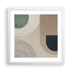 Plakat w białej ramie - Łagodność owalu - 40x40 cm