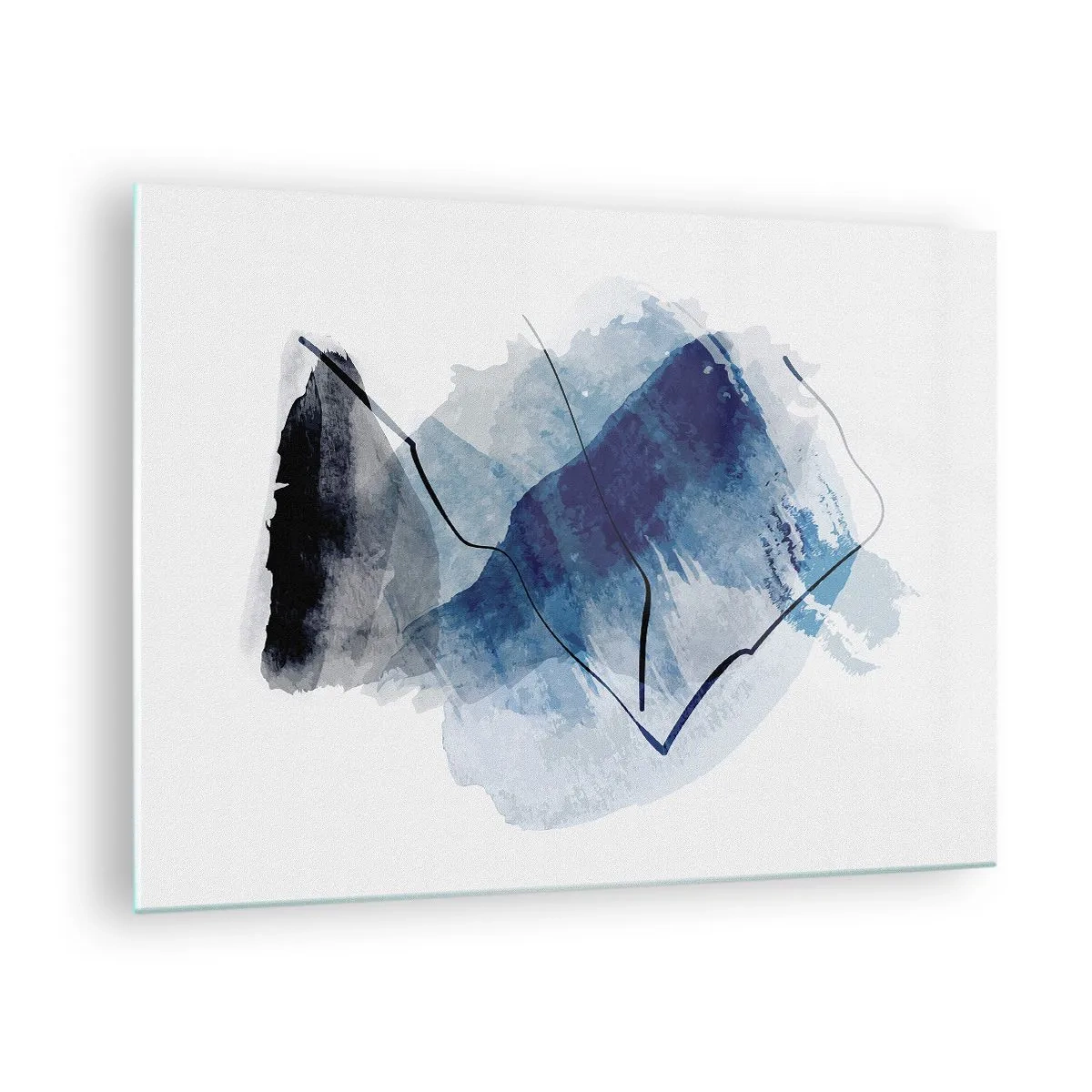 Obraz na szkle - Abstrakcyjna kompozycja w odcieniach niebieskiego - 70x50cm - Lodowa góra - Nowoczesna dekoracja ścienna do salonu i sypialni ARTTOR