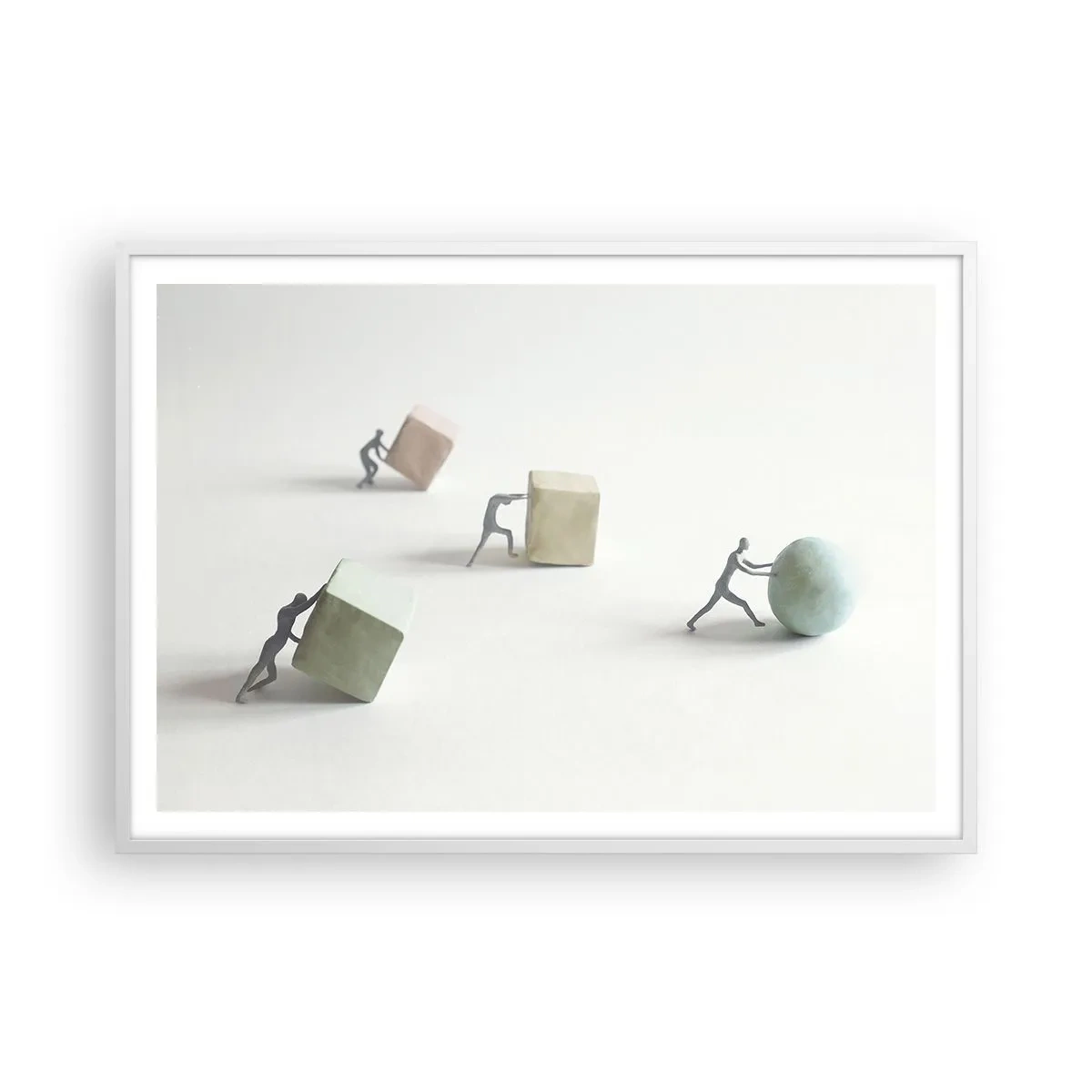 Plakat w białej ramie - Samo życie - 100x70 cm