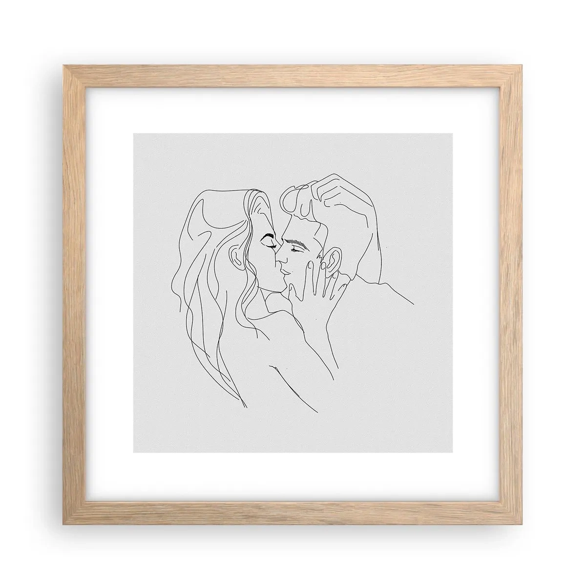 Plakat w ramie jasny dąb - Tą samą kreską - 30x30 cm