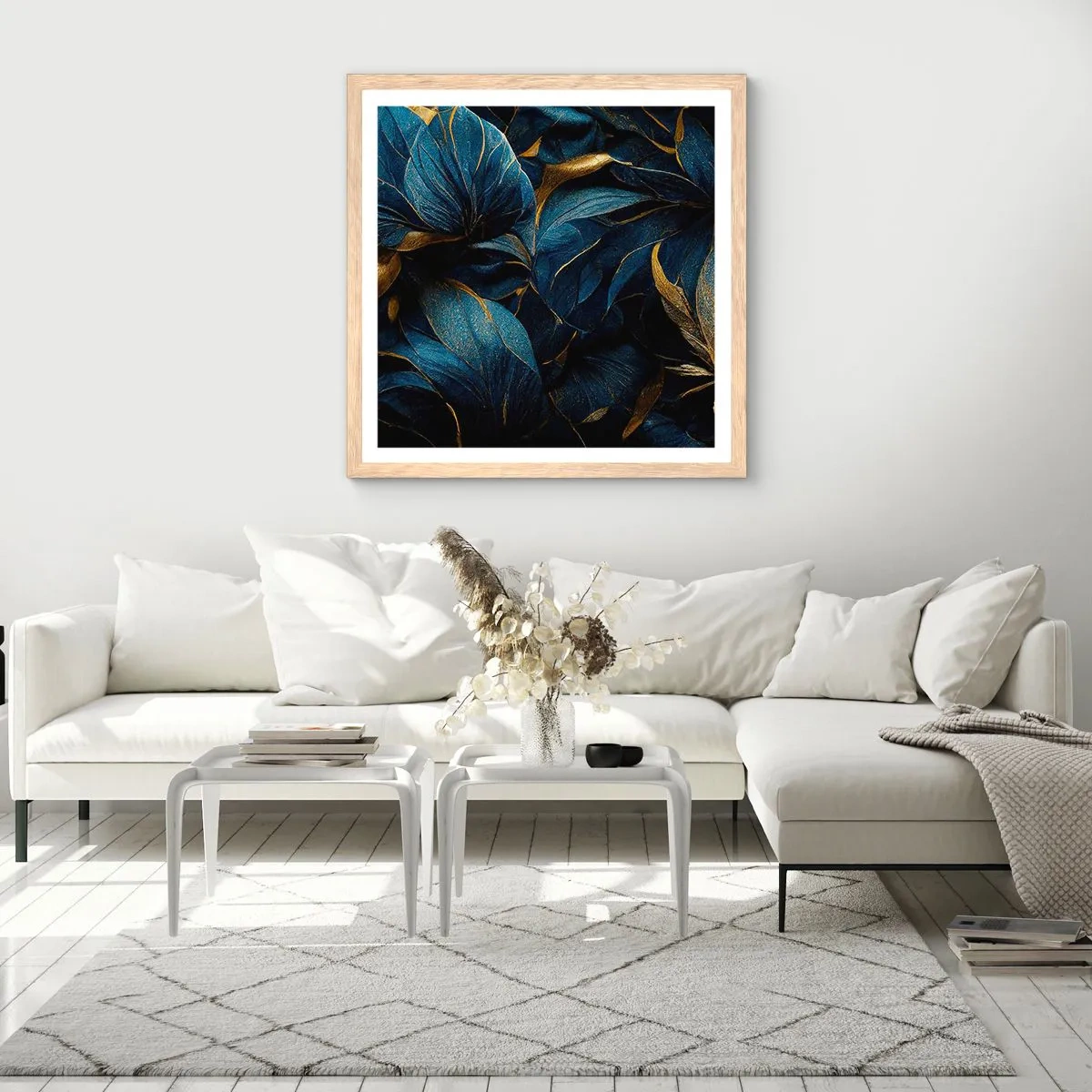 Plakat w ramie jasny dąb - Złotem podszyte - 30x30 cm