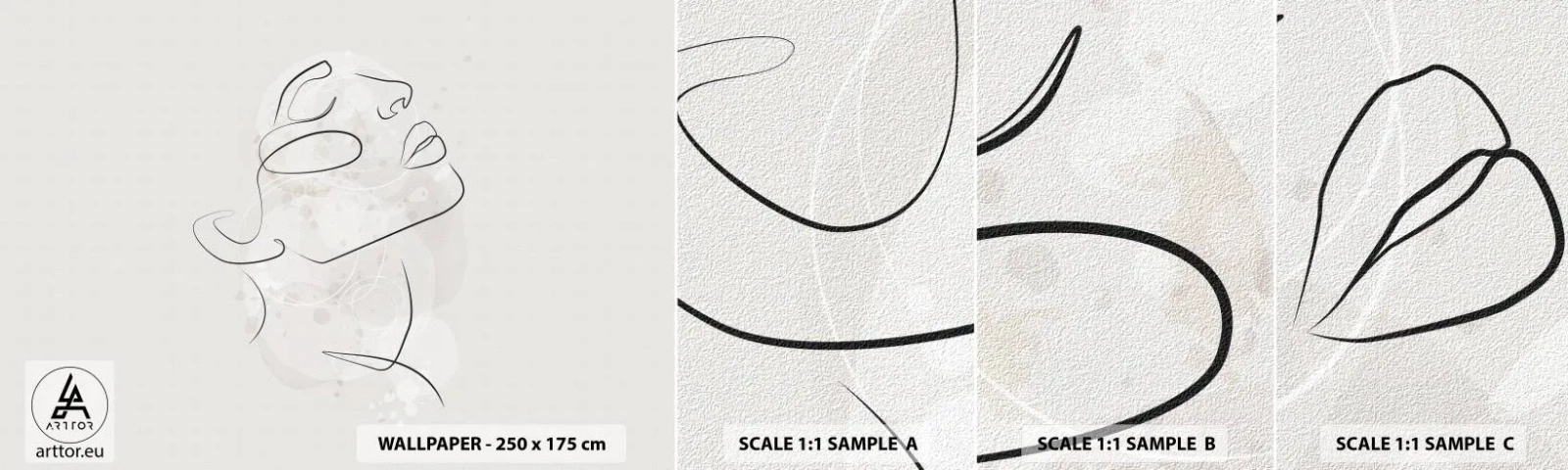Fototapeta Próbka Standard Eco - Zarys marzenia - Kobieca Twarz, Kobieta, Grafika - 100x30 cm