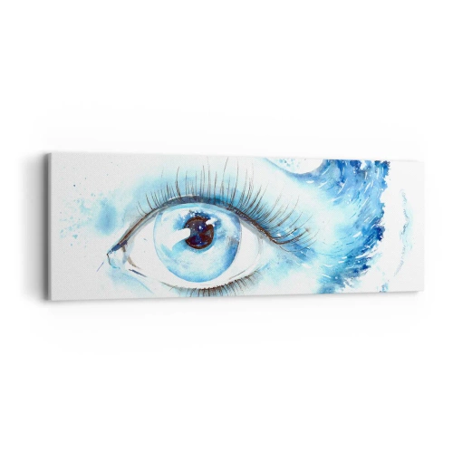 Obraz na płótnie - Zanurzyć się w błękicie spojrzenia - 90x30 cm