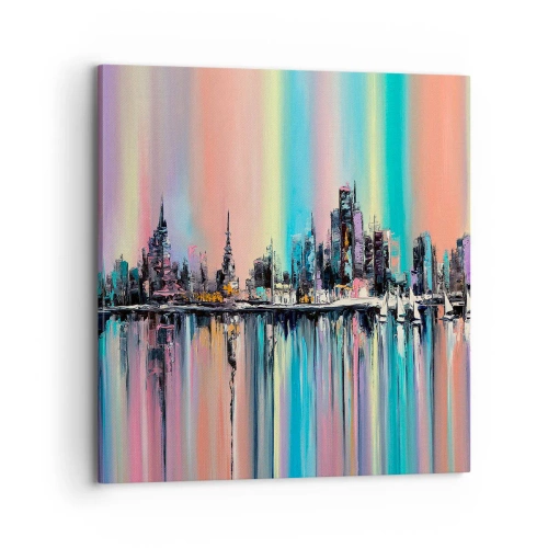 Obraz na płótnie - Spłynąć światłem nocy - 70x70 cm