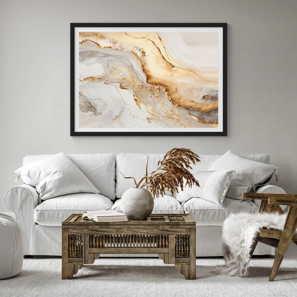 Plakat w czarnej ramie - Abstrakcja: piękno i dobro - 50x40 cm