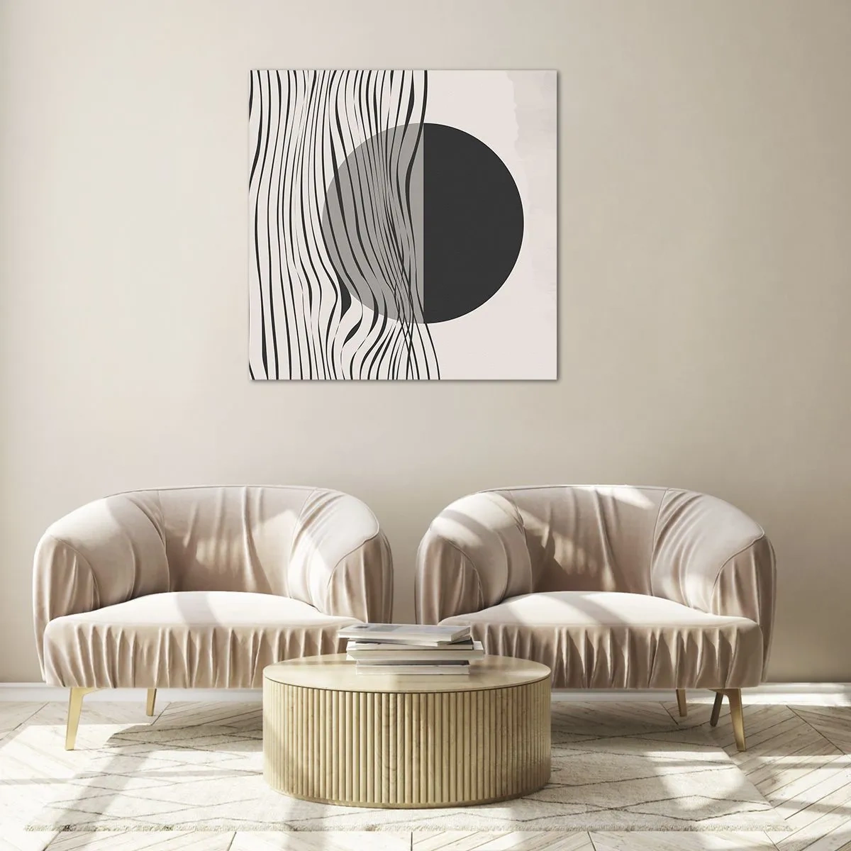 Obraz na szkle - Kompozycja połowiczna - 60x60 cm