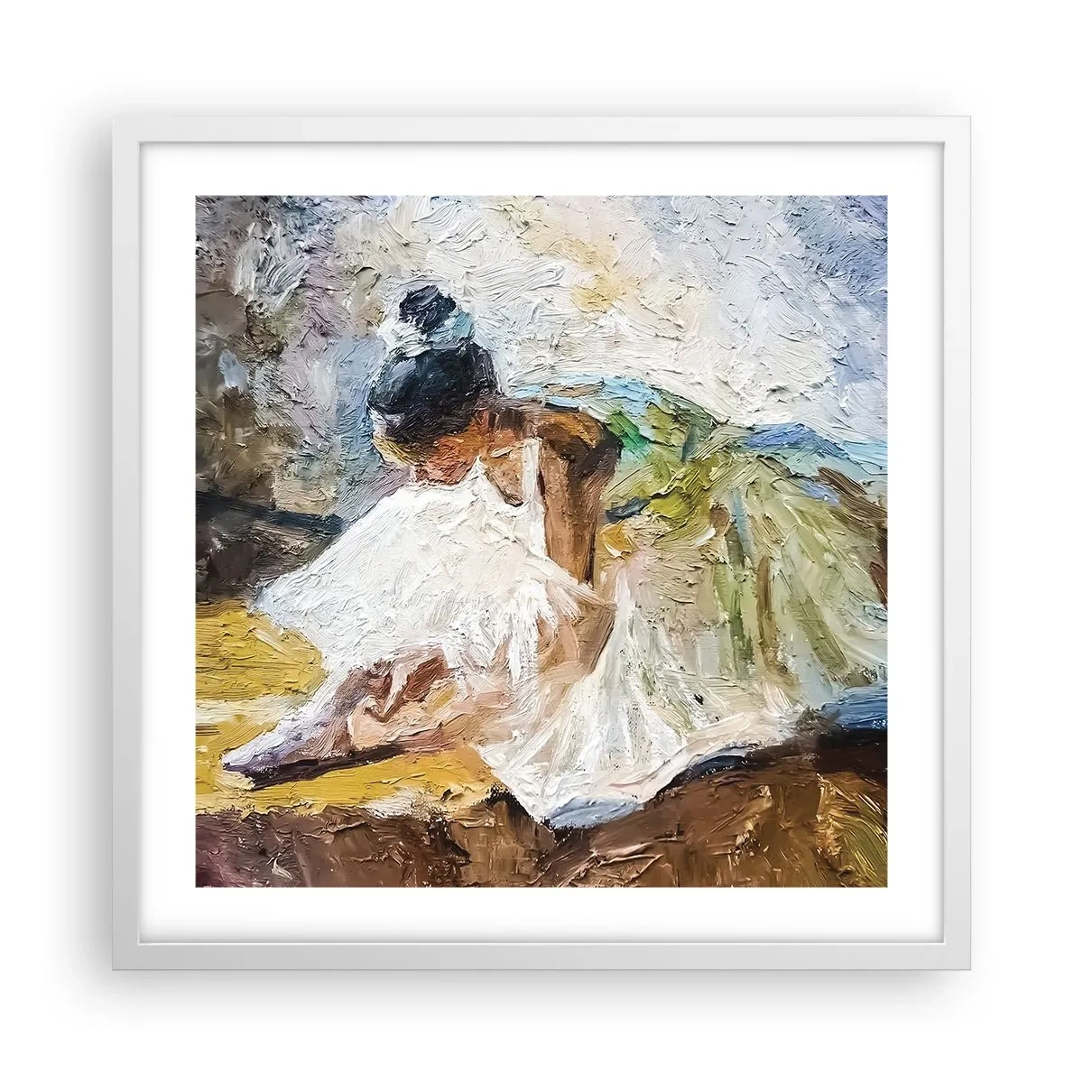 Plakat w białej ramie - Z obrazu Degasa - 50x50 cm