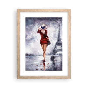 Plakat w ramie jasny dąb - Paryskie symbole - 30x40 cm