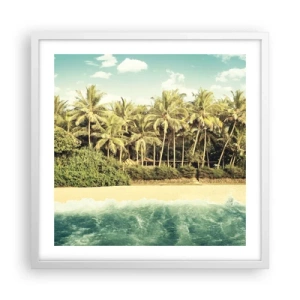 Plakat w białej ramie - A może tutaj? - 50x50 cm