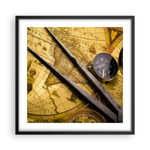 Plakat w czarnej ramie - Gdze te skarby? - 50x50 cm