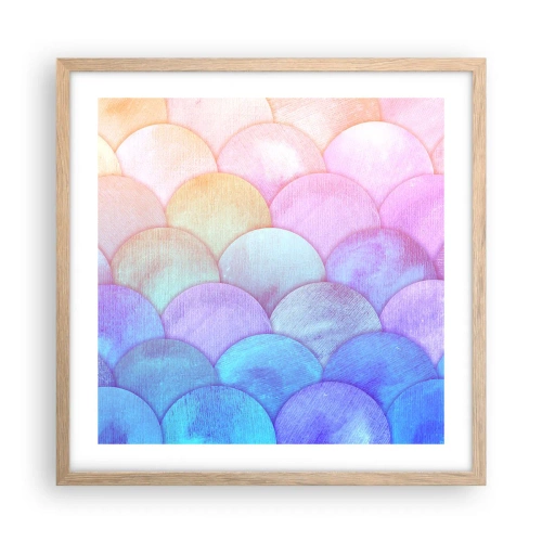 Plakat w ramie jasny dąb - Perłowa łuska - 50x50 cm