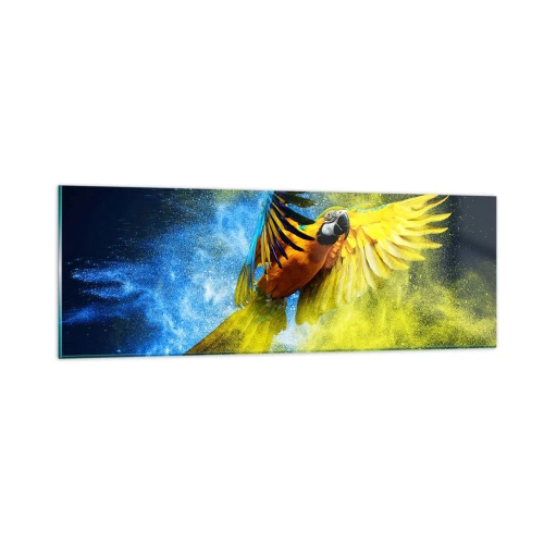 Obraz na szkle - W błękitno-złotym pyle - 90x30 cm