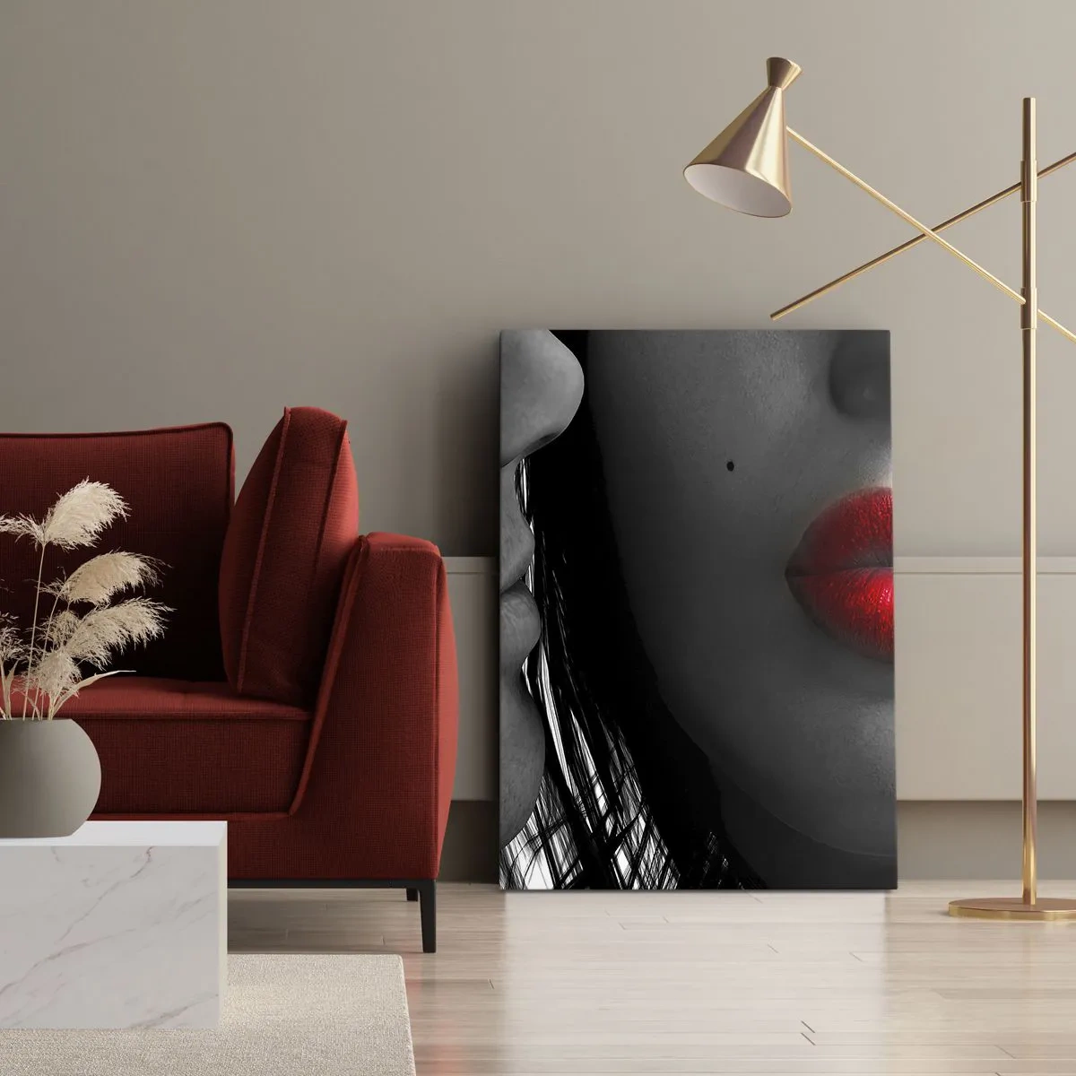 Obraz na płótnie - Twarz przy twarzy  - 45x80 cm