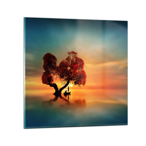 Obraz na szkle - Oddaleńcy i ciszyzna bezświata - 70x70 cm