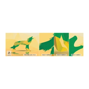 Fototapeta Próbka Samoprzylepna Deluxe Sticker - Samotny wilk - Zwierzęta, Wilk, Figura Geometryczna - 100x30 cm