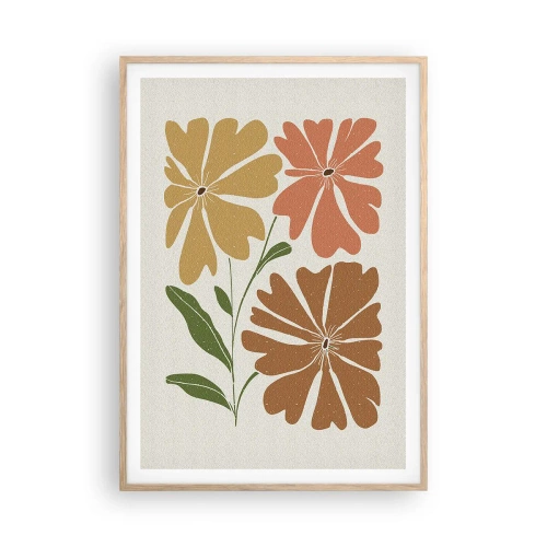 Plakat w ramie jasny dąb - Natura i geometria - 70x100 cm