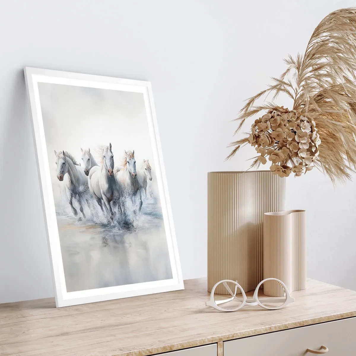 Plakat w białej ramie - Biała magia - 70x100 cm