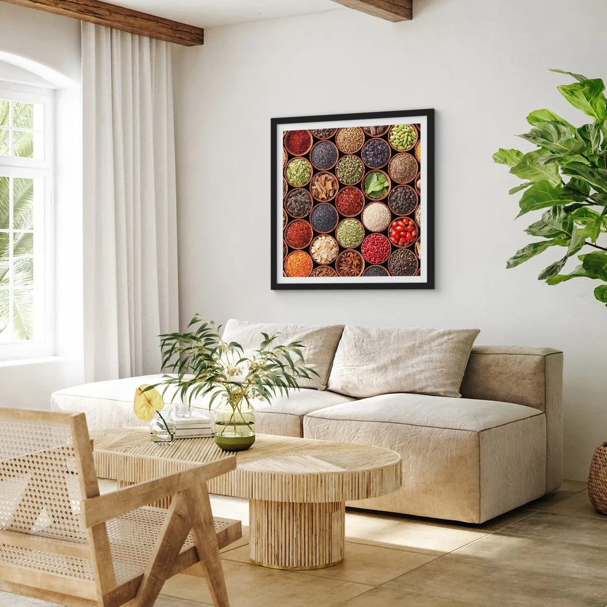 Plakat w czarnej ramie - Wszystkie smaki świata - 50x50 cm