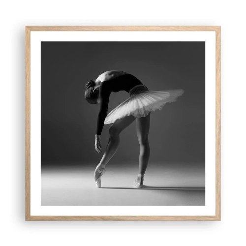 Plakat w ramie jasny dąb - Bella balerina - 60x60 cm