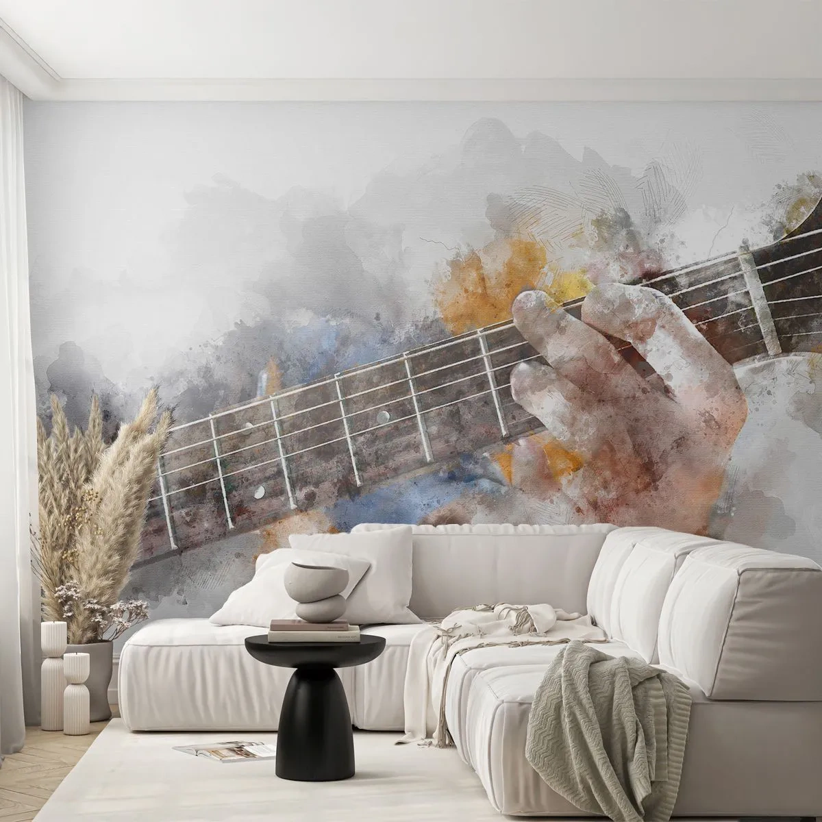 Fototapeta Samoprzylepna Deluxe Sticker - Poezja między strunami - Muzyka, Gitara, Grafika - 400x280 cm
