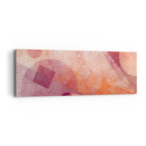 Obraz na płótnie - Przekształcenia geometryczne w różu - 90x30 cm