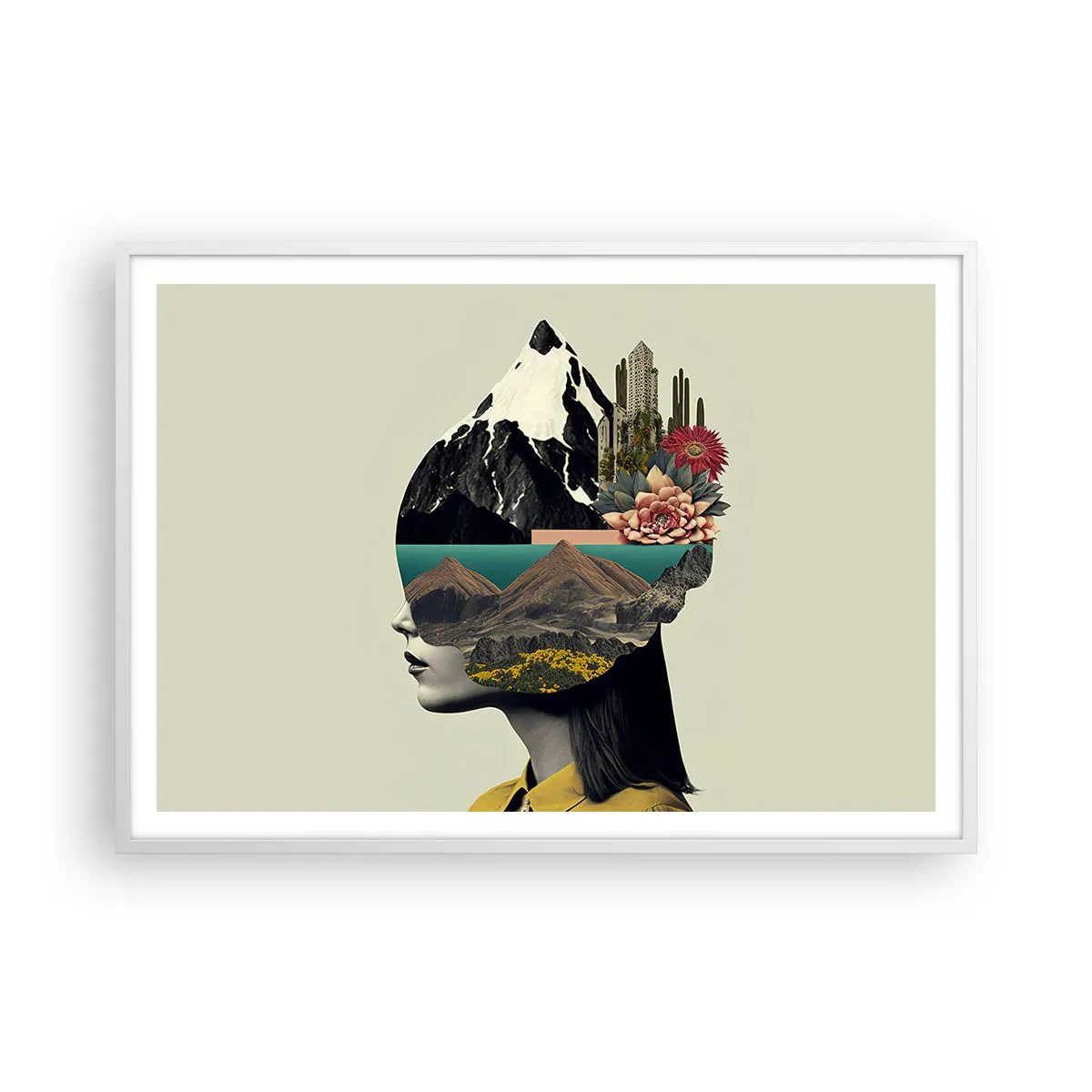 Plakat w białej ramie - Kobieta – zawsze tajemnica - 100x70 cm