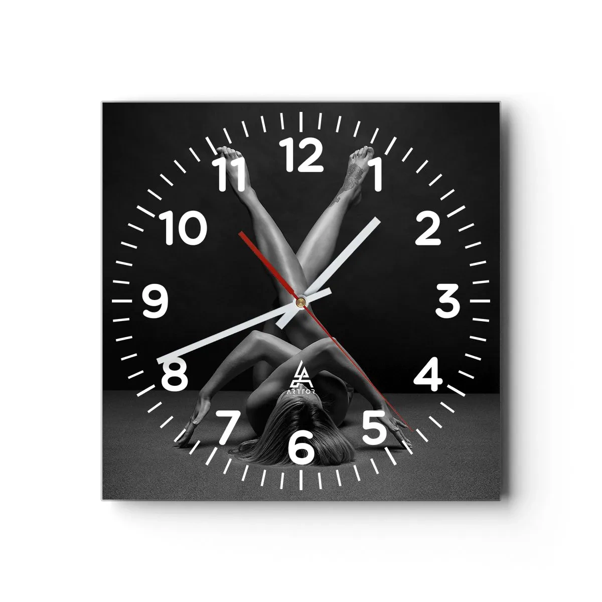 Zegar ścienny - Geometria nagości - 30x30 cm