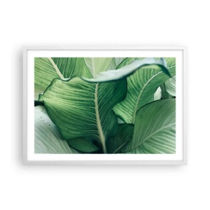 Plakat w białej ramie - Życie intensywnie zielone - 70x50 cm