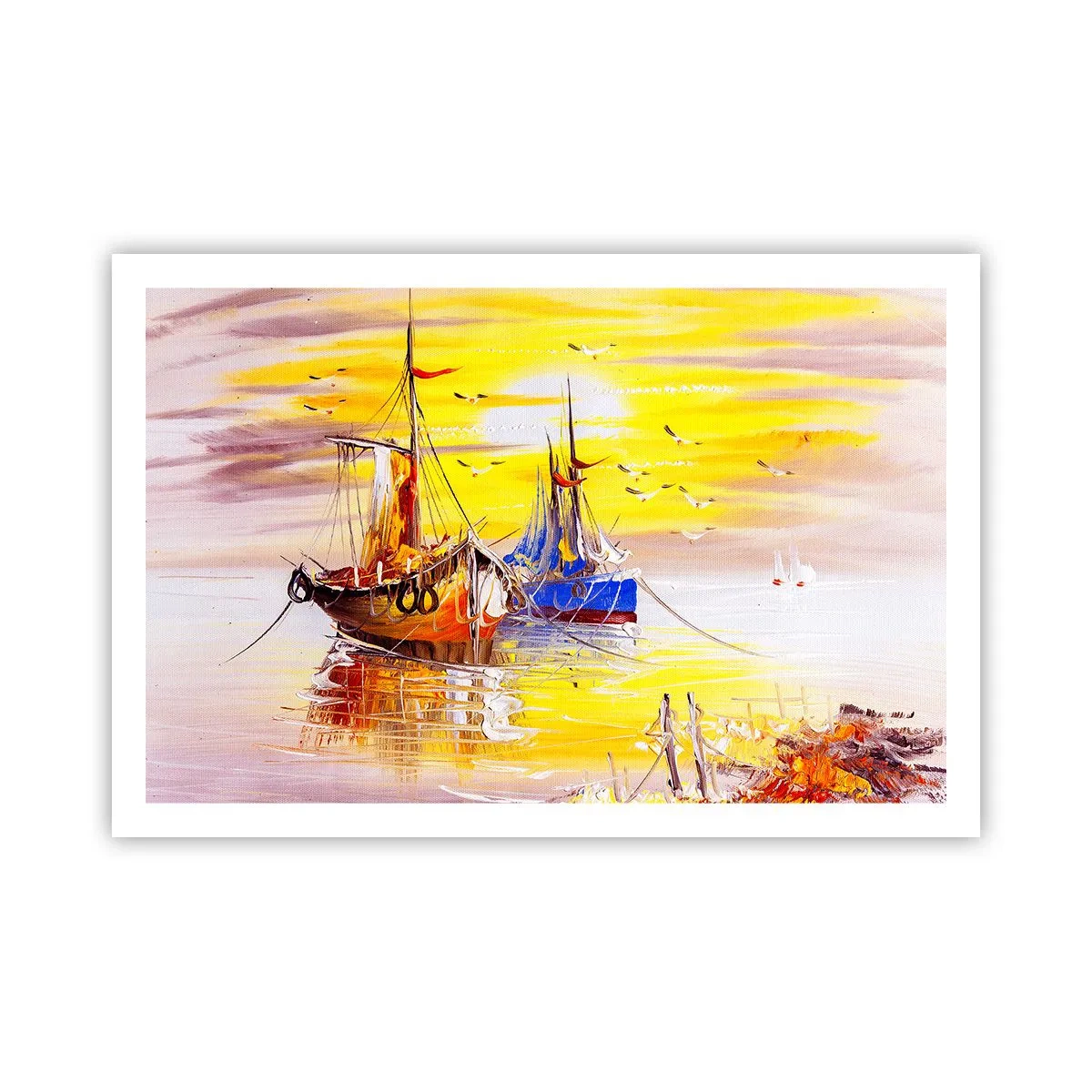 Plakat - Zasłużony odpoczynek w porcie - 91x61 cm