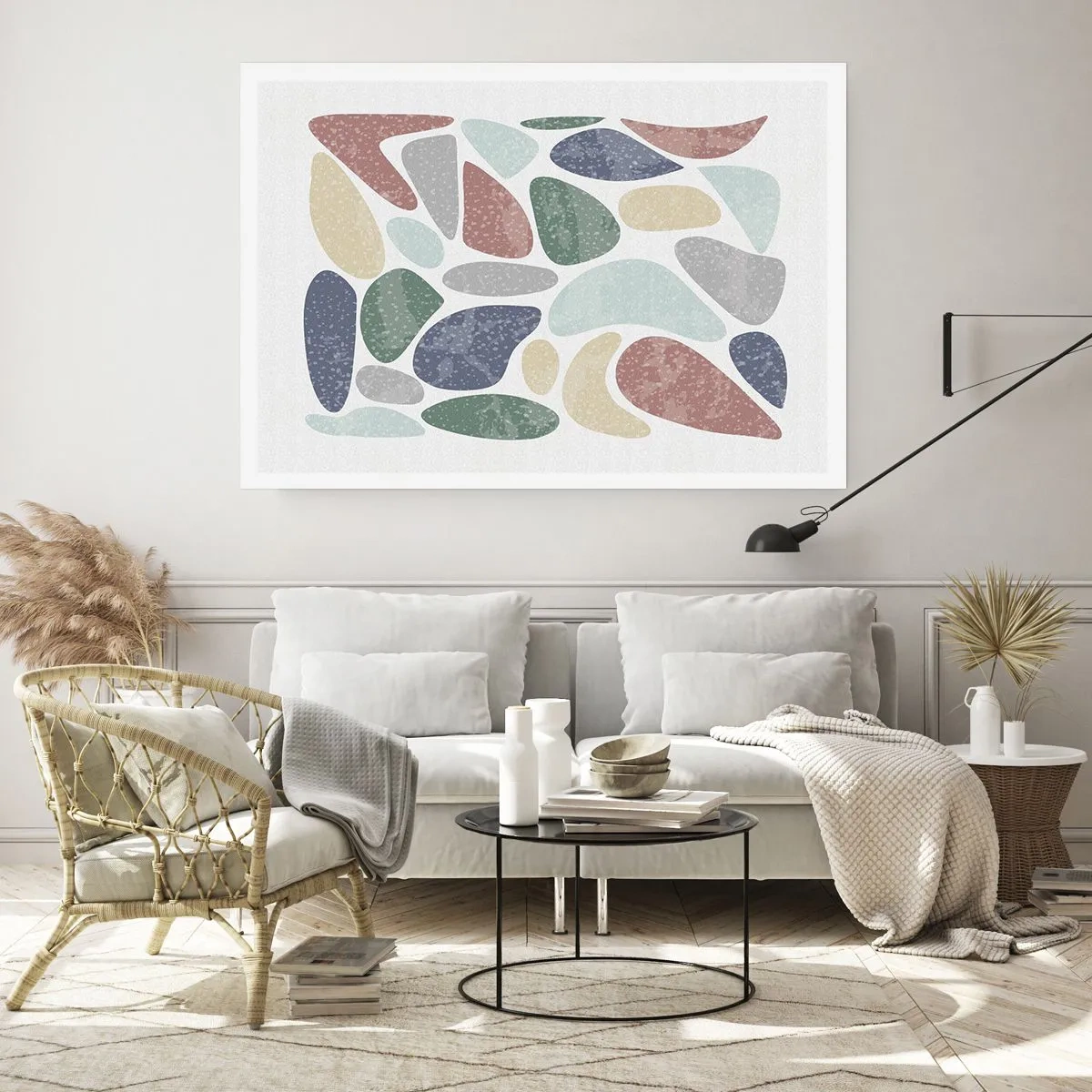 Plakat - Mozaika pudrowanych barw - 91x61 cm