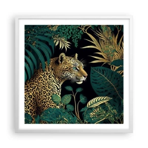 Plakat w białej ramie - Gospodarz w dżungli - 60x60 cm