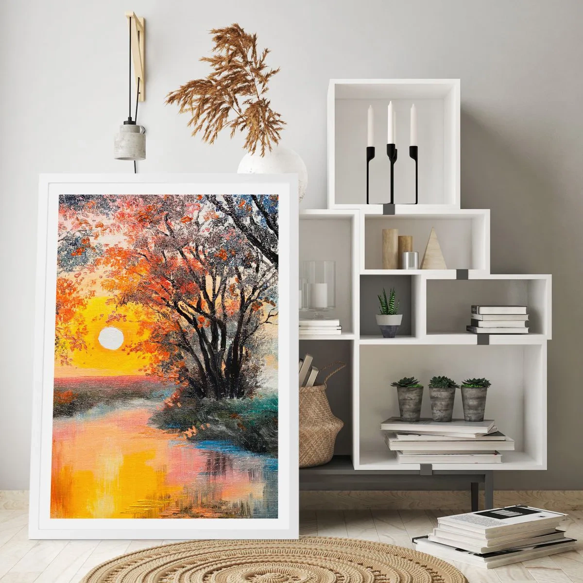 Plakat w białej ramie - Jesienne klimaty - 50x70 cm