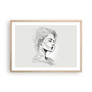 Plakat w ramie jasny dąb - Portret w zamyśleniu - 70x50 cm