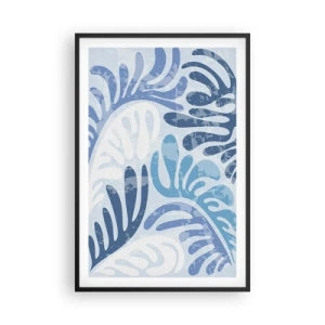 Plakat w czarnej ramie - Błękitne paprocie - 61x91 cm