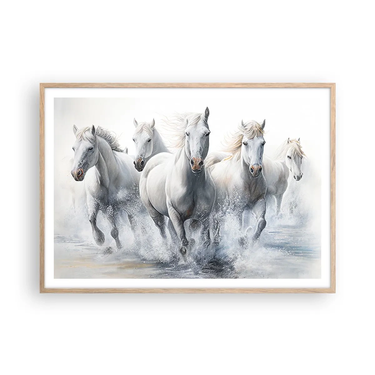 Plakat w ramie jasny dąb - Biała magia - 100x70 cm