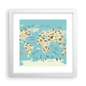 Plakat w białej ramie - Dobrzy sąsiedzi - 30x30 cm