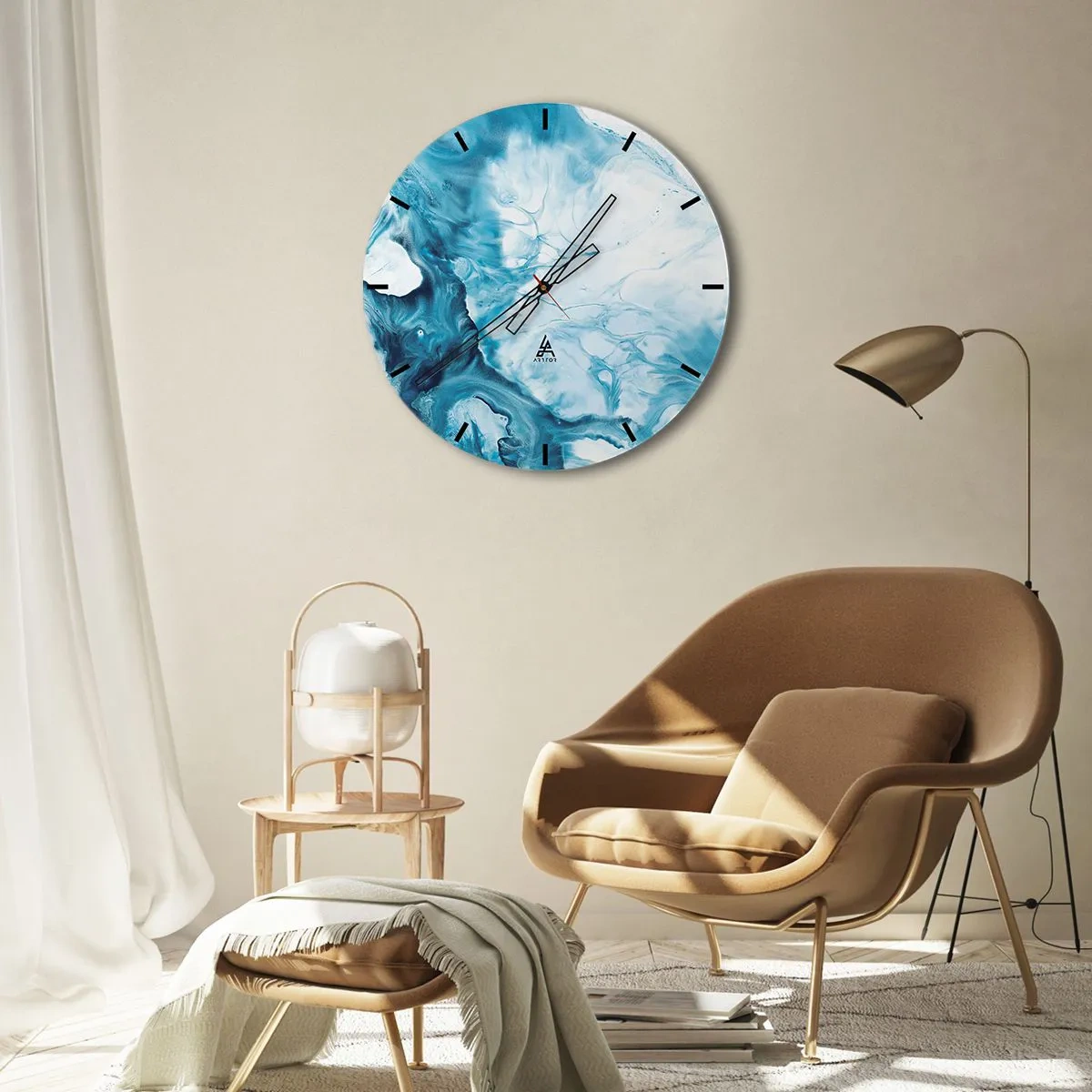 Zegar ścienny - Koncert błękitu - 40x40 cm
