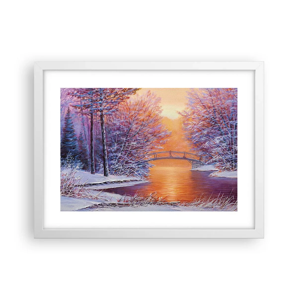 Plakat w białej ramie - Spotkajmy się tu - 40x30 cm