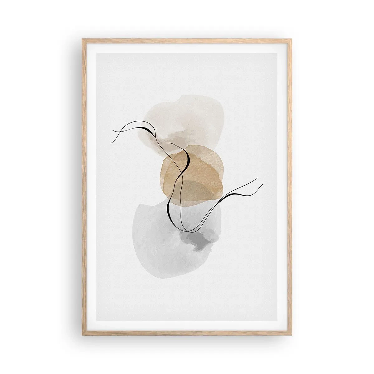 Plakat w ramie jasny dąb - Powietrzne paciorki - 70x100 cm